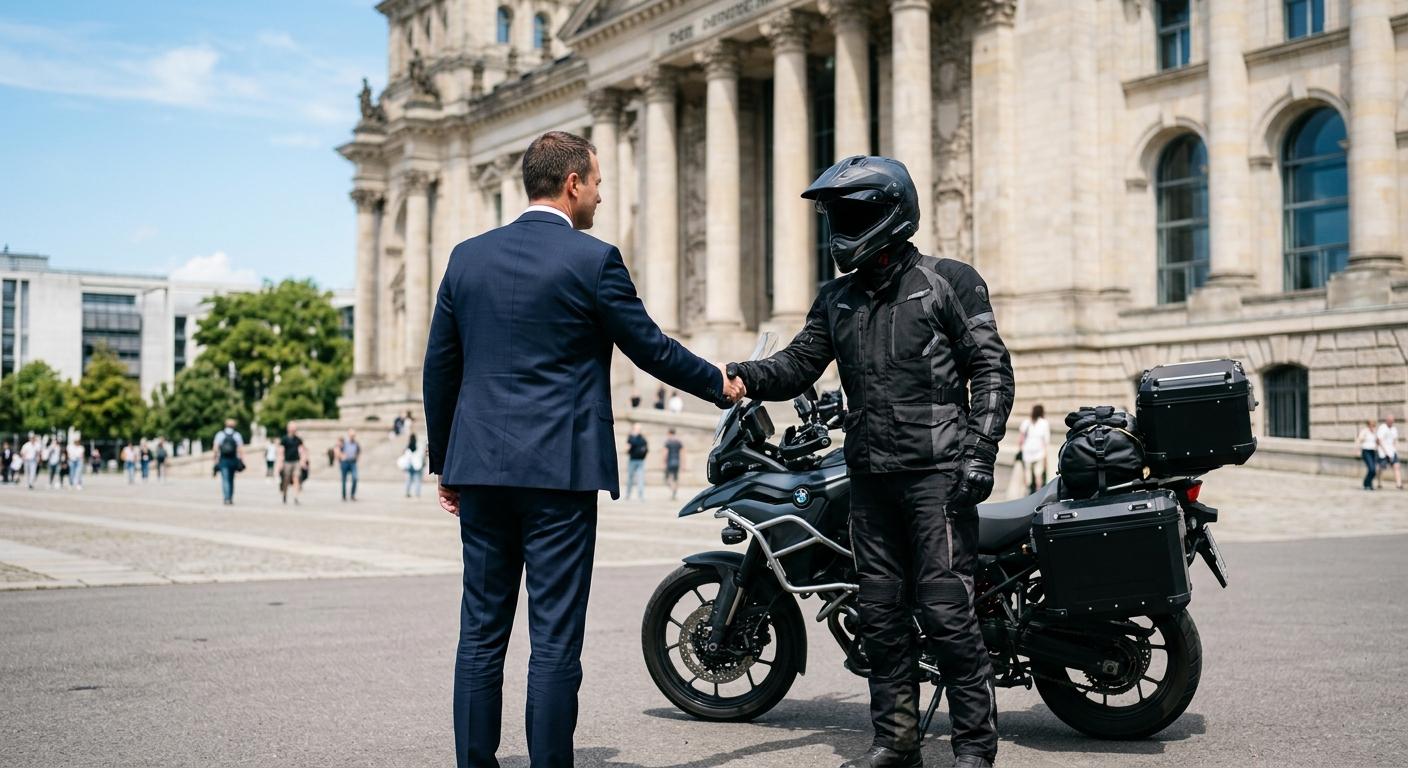 TBMM İdare Amiri Turan, motovlogcu Cumhur Kahraman'ı uğurladı