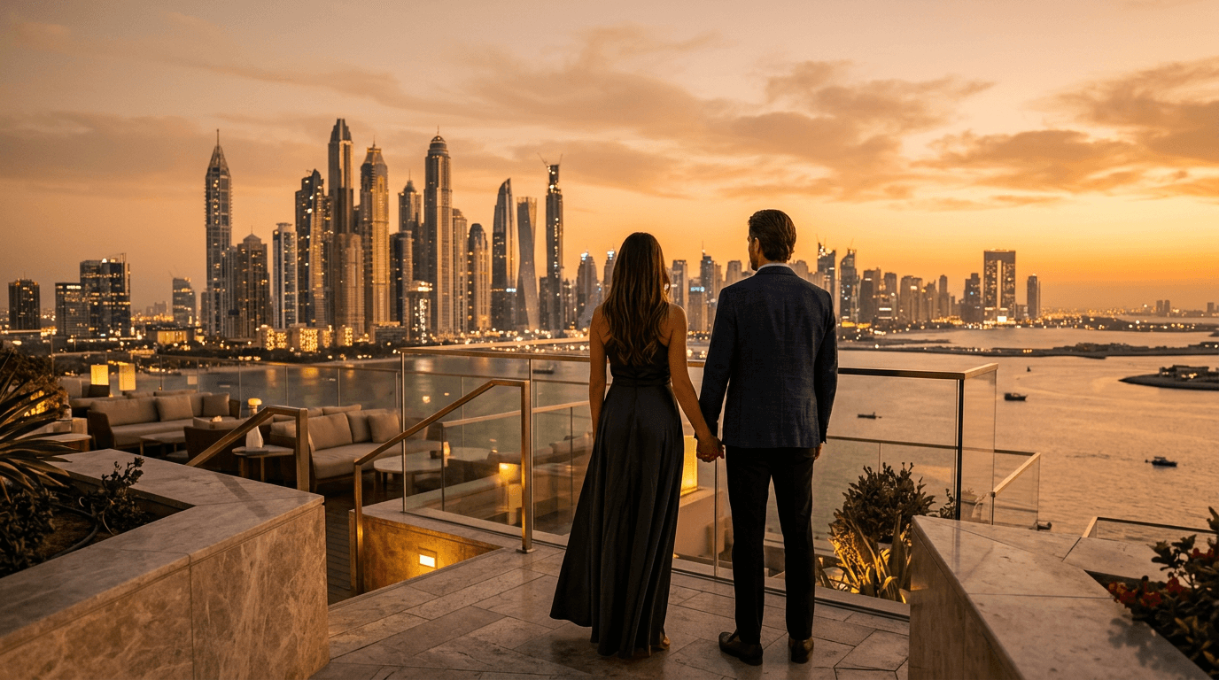 Berk Oktay ve Yıldız Çağrı Atiksoy Dubai'de romantik tatil