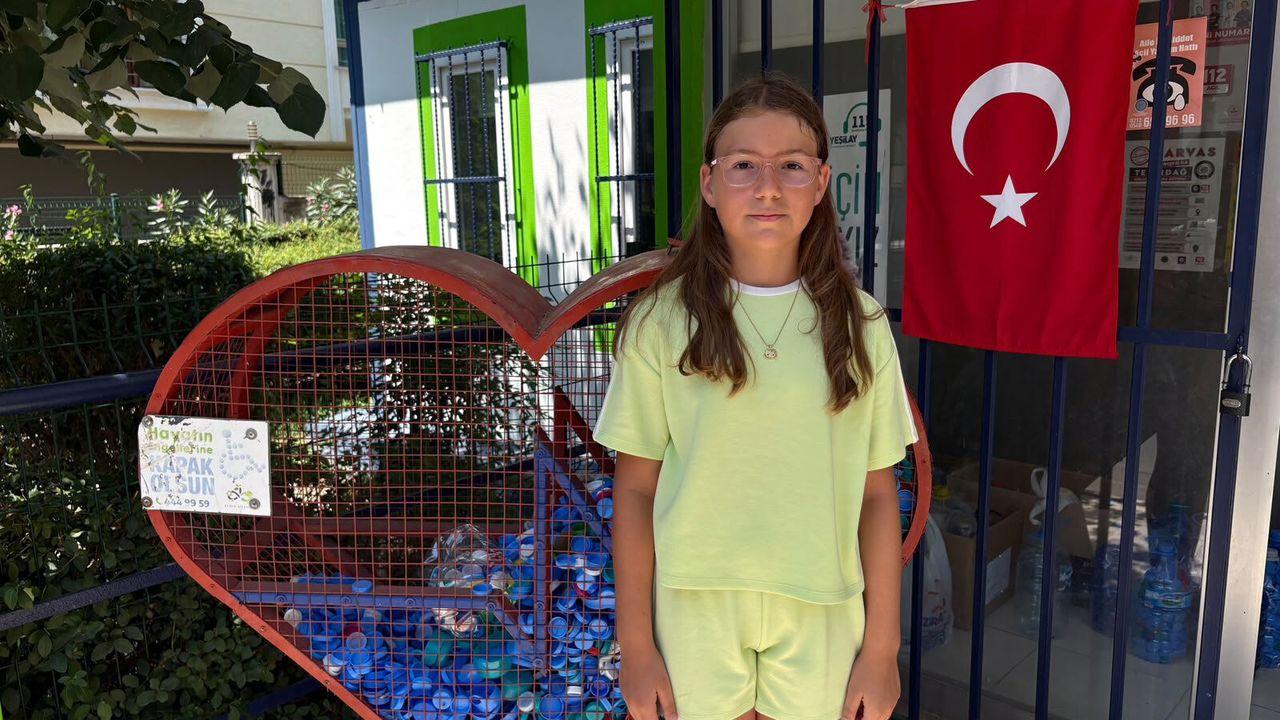 Küçük yaşta büyük iyilik! Engelliler için 10 bin mavi kapak topladı