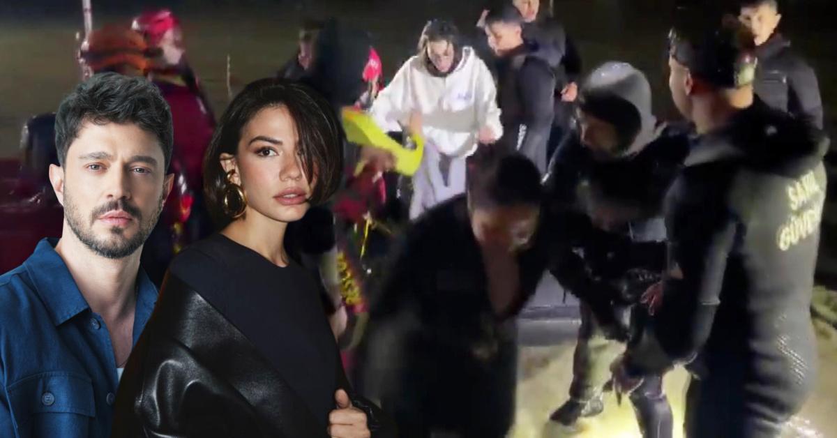Murat Boz ve Demet Özdemir İstanbul selinden botla kurtarıldı